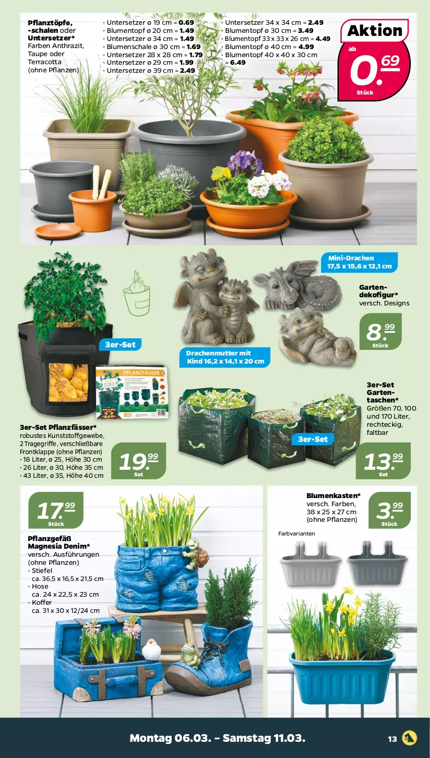 Aktueller Prospekt Netto - Woche 10 - von 06.03 bis 11.03.2023 - strona 13 - produkty: blume, blumen, Dekofigur, Garten, hose, koffer, pflanze, pflanzen, Ria, Schal, Schale, Tasche, taschen, Ti, topf, tragegriff, Untersetzer