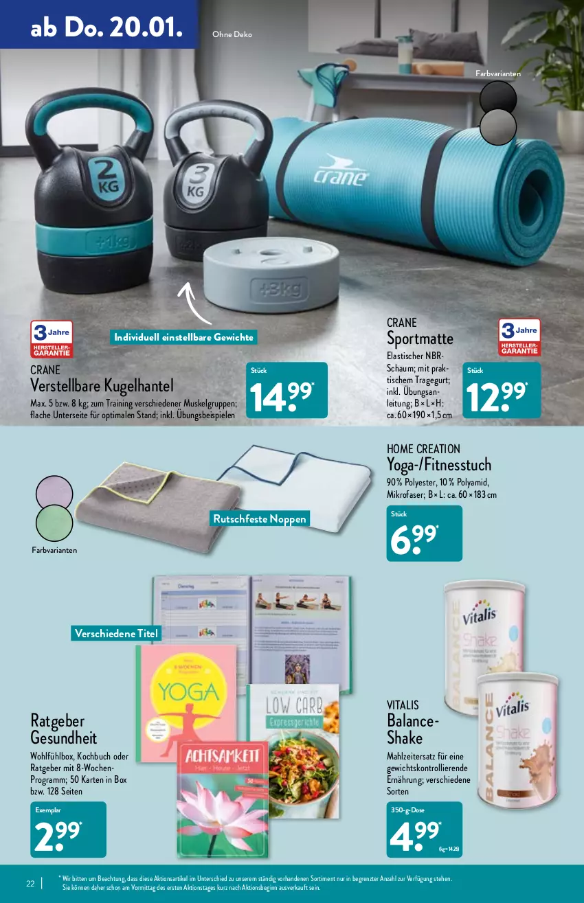 Aktueller Prospekt Aldi Nord - Aldi-Vorschau - von 17.01 bis 22.01.2022 - strona 22 - produkty: asti, buch, eis, Gesundheit, gin, Kugel, LG, mikrofaser, Ria, shake, Spiele, Sport, Ti, tisch, trolli, tuc, vita, vitalis, Yo, ZTE