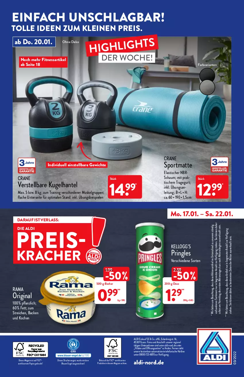 Aktueller Prospekt Aldi Nord - Aldi-Vorschau - von 17.01 bis 22.01.2022 - strona 36 - produkty: aldi, asti, auto, Becher, drucker, eis, Engel, gin, kerze, kracher, Kugel, leine, LG, magazin, papier, pringles, rama, reis, Ria, ring, Spiele, Sport, telefon, Ti, tisch, ZTE