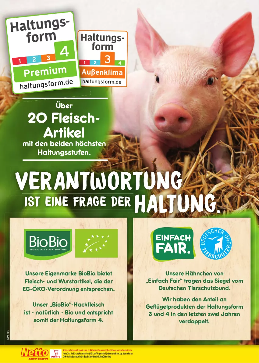 Aktueller Prospekt Netto Marken-Discount - Filial-Angebote - von 18.09 bis 23.09.2023 - strona 12 - produkty: bio, biobio, eis, fleisch, Geflügel, hackfleisch, ndk, reis, Ti, wurst, ZTE