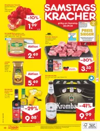 Gazetka promocyjna Netto Marken-Discount - Filial-Angebote - Gazetka - ważna od 23.09 do 23.09.2023 - strona 46 - produkty: amaro, angebot, angebote, bestpreis, bohne, bohnen, bohnenkaffee, butter, Butterschmalz, discount, eis, gulasch, Holz, jacobs, Jacobs Gold, kaffee, kerrygold, kerrygold extra, kracher, krombache, krombacher, krombacher pils, löslicher bohnenkaffee, malz, marken-discount, ndk, pflaume, pflaumen, pils, rama, ramazzott, ramazzotti, reis, salz, Schal, Schale, schinken, Schmalz, schwein, Ti, tomate, tomaten, wein, zott, ZTE