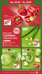 Gazetka promocyjna Aldi Nord - Von Montag - Gazetka - ważna od 29.07 do 29.07.2023 - strona 3 - produkty: aldi, angebot, eis, eisbergsalat, gurke, kohlrabi, paprika, paprika rot, reis, salat, Ti, ZTE