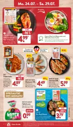 Gazetka promocyjna Aldi Nord - Von Montag - Gazetka - ważna od 29.07 do 29.07.2023 - strona 4 - produkty: aldi, bio, Bio-Hackfleisch, braten, bratwurst, brot, brustfilet, eis, filet, fleisch, gin, grill, hackfleisch, hafer, hähnchenbrust, hähnchenbrustfilet, pute, putensteaks, rezept, rezepte, rind, rwe, salat, schinken, schnitten, schnitzel, schwein, schweine, Spezi, steak, steaks, Ti, trolli, wein, weine, wurst, ZTE