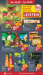 Gazetka promocyjna Aldi Nord - Von Montag - Gazetka - ważna od 29.07 do 29.07.2023 - strona 6 - produkty: aldi, angebot, angebote, butter, Dr. Oetker, drink, eis, elle, ente, erfrischungsgetränk, essig, feinschmecker, flammkuchen, Flammkuchenteig, flasche, getränk, knorr, knorr fix, kräuter, kuchen, Kühne, lamm, meggle, monster, Monster Energy, Ofen, papier, salat, salatkrönung, sauce, Spezi, suppe, tante fanny, teller, Ti, zucker