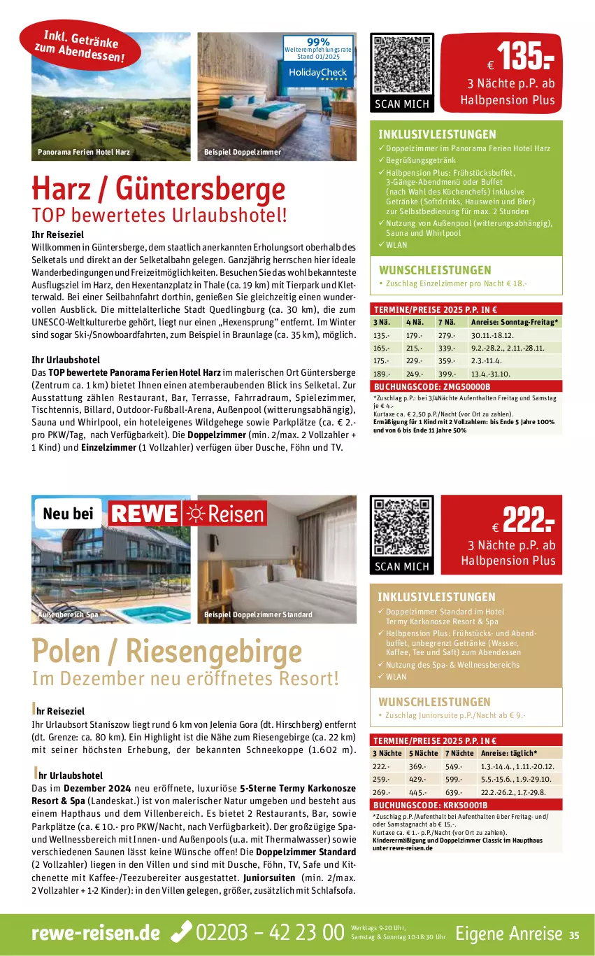 Aktueller Prospekt Rewe Reisen - Reiseprospekt - von 31.01 bis 28.02.2025 - strona 35 - produkty: Alwa, axe, ball, bier, braun, buch, drink, drinks, dusche, eis, Fahrrad, Fußball, getränk, getränke, inklusivleistungen, kaffee, Kinder, küche, Küchen, kurtaxe, Liege, natur, pool, rama, reis, rum, saft, schlafsofa, Sofa, Spiele, tee, Ti, tisch, uhr, usb, wasser, wein, wellnessbereich, Whirlpool, Wild