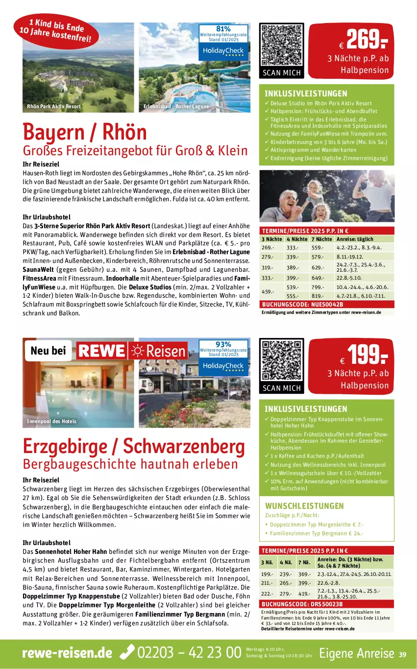 Aktueller Prospekt Rewe Reisen - Reiseprospekt - von 31.01 bis 28.02.2025 - strona 39 - produkty: angebot, Bad, Bau, bett, bio, boxspringbett, buch, Couch, dusche, eis, ente, Fulda, Garten, gutschein, Hüpfburg, inklusivleistungen, innenpool, kaffee, Kamin, Kinder, küche, kuchen, kühlschrank, LG, mab, natur, pool, rama, Reinigung, reis, rel, ring, rum, rwe, schlafsofa, Schrank, Sofa, stube, Ti, Trampolin, uhr, wellnessbereich