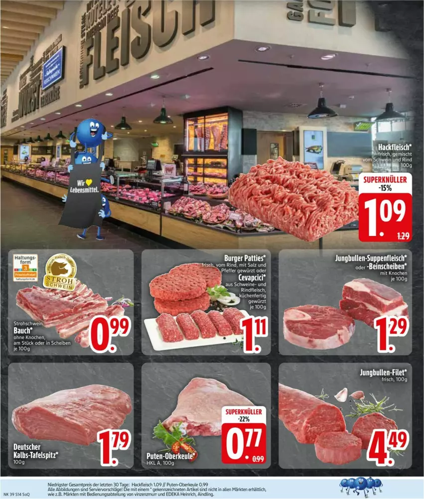 Aktueller Prospekt Edeka - Prospekte - von 22.09 bis 27.09.2025 - strona 16 - produkty: Abtei, Bau, cevapcici, deka, eis, fleisch, hackfleisch, küche, Küchen, pute, reis, rind, rindfleisch, schwein, schweine, tafelspitz, tee, Ti, wein, weine, ZTE