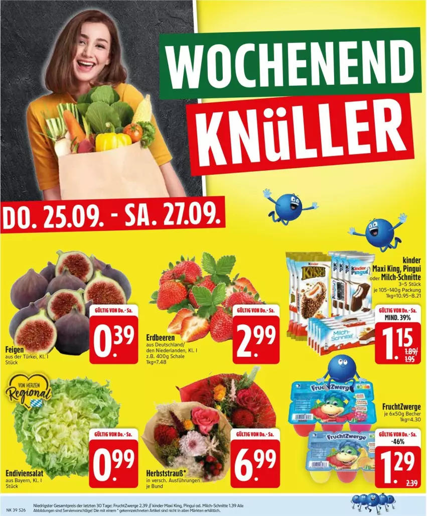 Aktueller Prospekt Edeka - Prospekte - von 22.09 bis 27.09.2025 - strona 28 - produkty: Becher, beere, beeren, eis, erdbeere, erdbeeren, Feigen, frucht, fruchtzwerge, Kinder, Kinder Maxi, kinder maxi king, milch, milch-schnitte, pingui, reis, salat, Schal, Schale, Ti, ZTE
