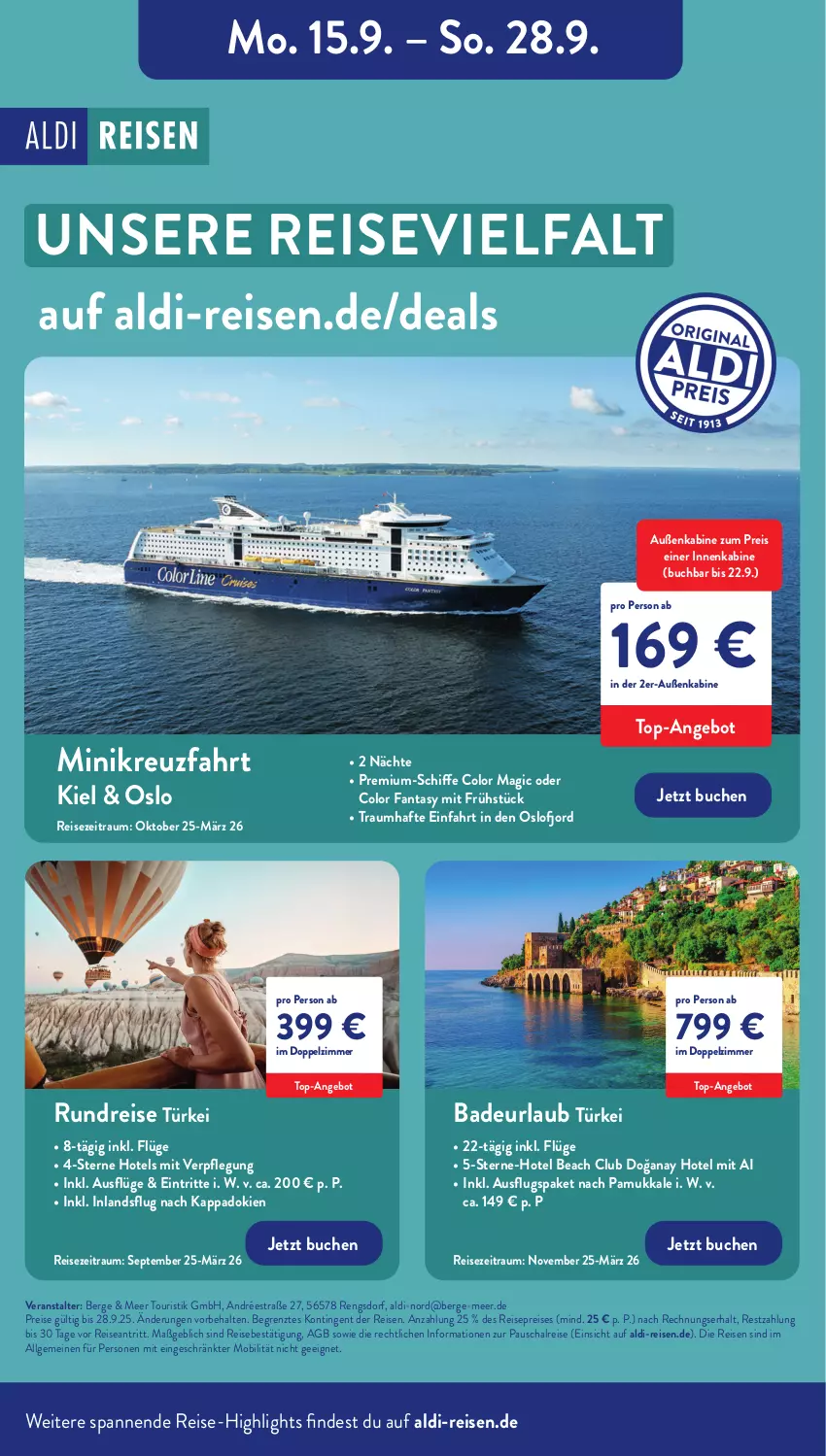 Aktueller Prospekt Aldi Nord - Von Montag - von 15.09 bis 20.09.2025 - strona 39 - produkty: aldi, angebot, Bad, buch, eis, fanta, kappa, LG, reis, reise-highlights, Schal, Ti, top-angebot, ZTE