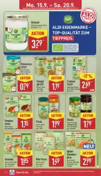 Gazetka promocyjna Aldi Nord - Von Montag - Gazetka - ważna od 20.09 do 20.09.2025 - strona 12 - produkty: aldi, angebot, angebote, aus der tiefkühlung, beutel, Cashew, eier, eintopf, eis, gin, Kinder, kokos, kokosnuss, kokosöl, LG, milch, nuss, Ofen, olive, oliven, pasta, pesto, pizza, reis, ring, sauce, steinofen, Ti, tiefpreis, tomate, tomaten, topf, trolli, ZTE