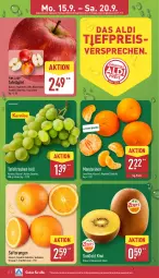 Gazetka promocyjna Aldi Nord - Von Montag - Gazetka - ważna od 20.09 do 20.09.2025 - strona 2 - produkty: aldi, angebot, angebote, eier, eis, Elan, Kinder, kiwi, kiwifruit, mandarine, mandarinen, orange, orangen, Pink Lady, reis, ring, saft, Saftorangen, Schal, Schale, sim, simba, tafeläpfel, tafeltrauben, Ti, trauben, ZTE