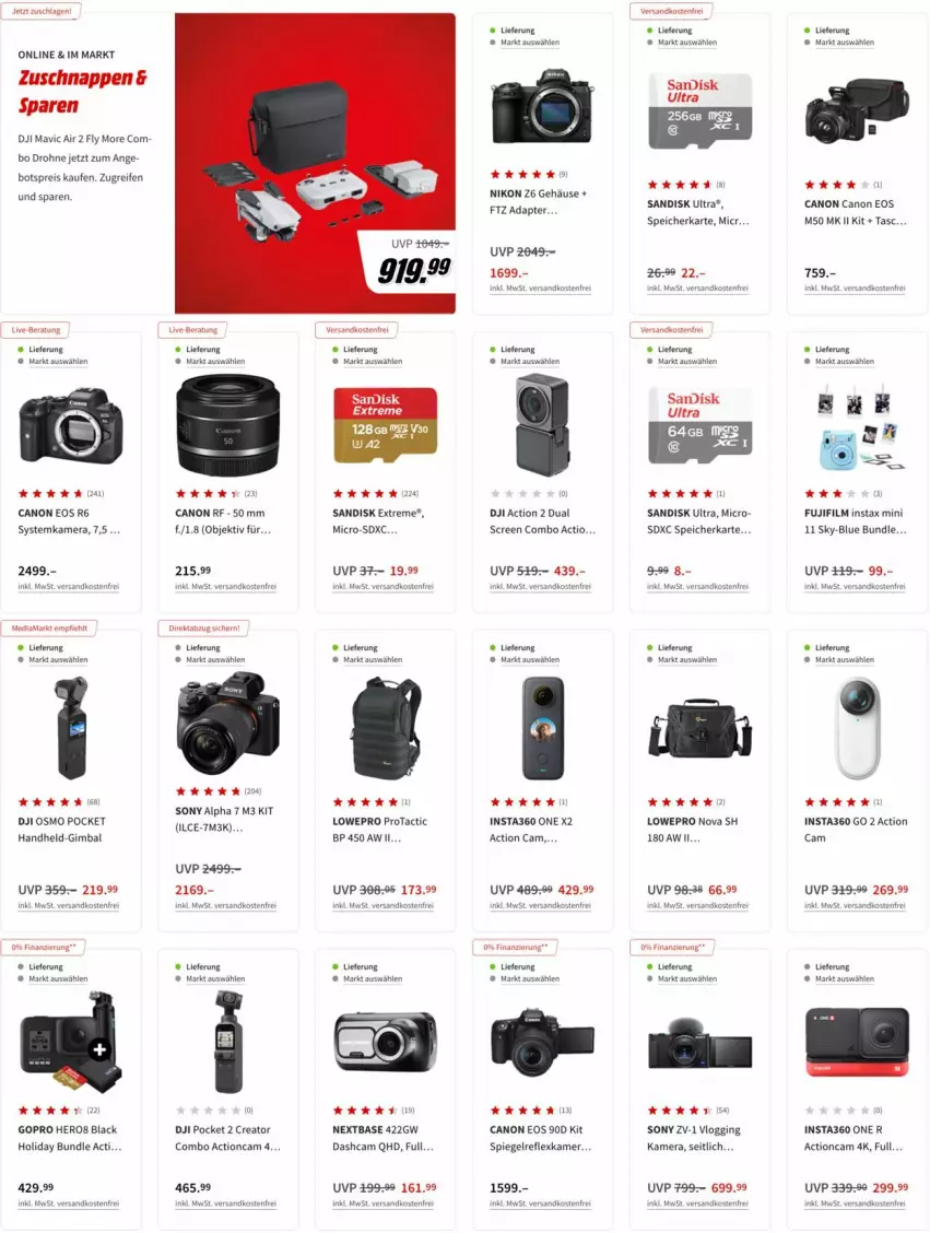 Aktueller Prospekt Media Markt - Prospekte - von 17.03 bis 24.03.2022 - strona 12 - produkty: actioncam, adapter, canon, Dashcam, DJI, Drohne, eis, gin, GoPro, hero, kamera, lack, Mavic, mediamarkt, ndk, nikon, reifen, reis, sandisk, sony, speicherkarte, spiegel, systemkamera, Ti, versandkostenfrei