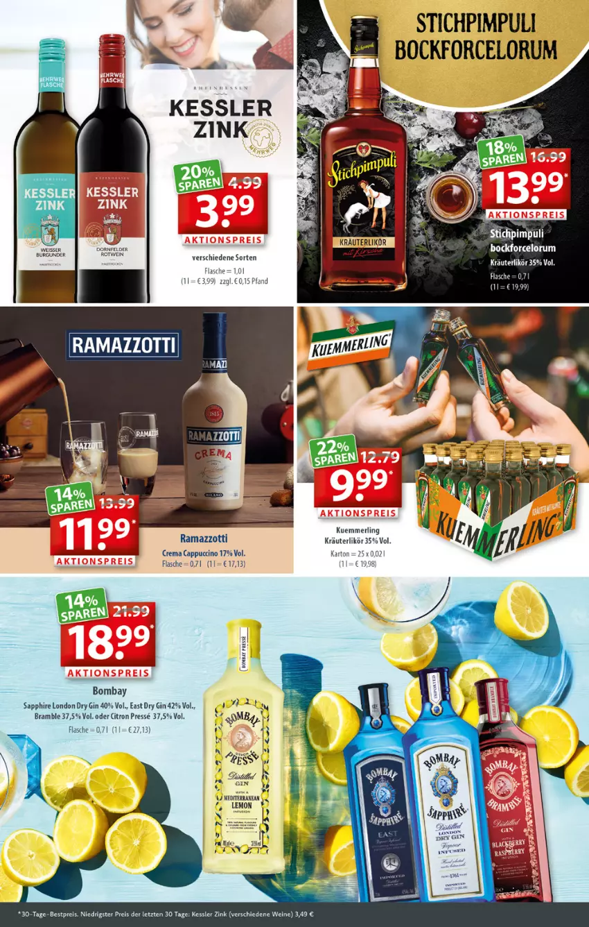 Aktueller Prospekt Getraenkeland - von 04.10 bis 15.10.2022 - strona 6 - produkty: bestpreis, bombay sapphire, Cap, cappuccino, cin, dry gin, eis, flasche, gin, HP, kräuter, kräuterlikör, kuemmerling, likör, london dry, london dry gin, merl, rama, ramazzott, ramazzotti, reis, rum, sapphire, Ti, wein, weine, zott, ZTE