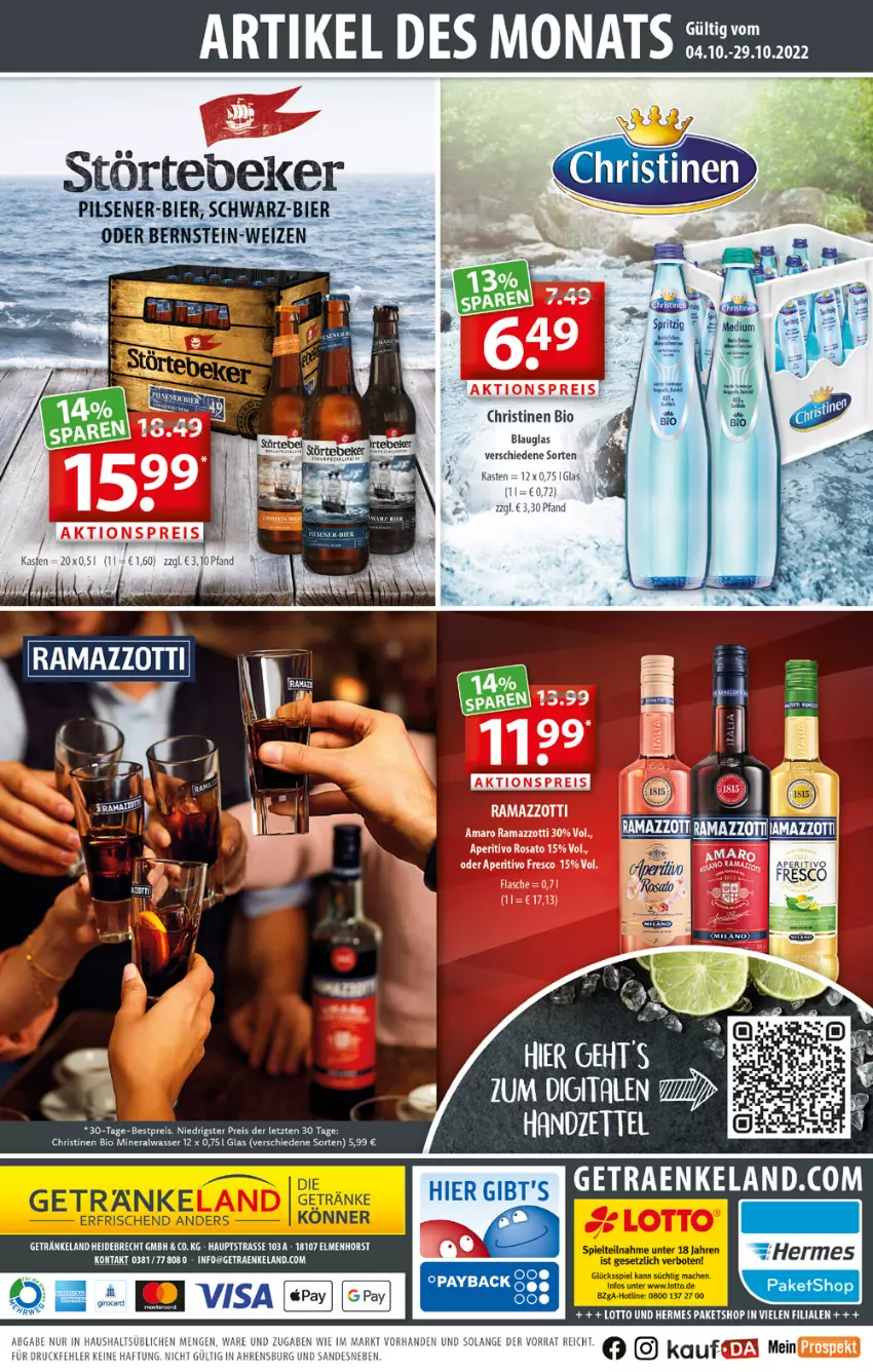 Aktueller Prospekt Getraenkeland - von 04.10 bis 15.10.2022 - strona 8 - produkty: Alwa, bestpreis, bier, bio, eis, Elan, getränk, getränke, mac, mineralwasser, rama, ramazzott, ramazzotti, reis, tee, Ti, wasser, zott, ZTE