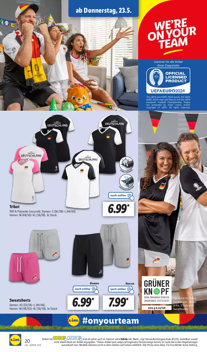 Aktueller Prospekt Lidl - Aktionsprospekt - von 21.05 bis 25.05.2024 - strona 24 - produkty: angebot, dell, eis, elle, Jacke, Mode, ndk, reis, Schal, Schale, shorts, sweatjacke, sweatshorts, Ti, Trikot, Yo, ZTE