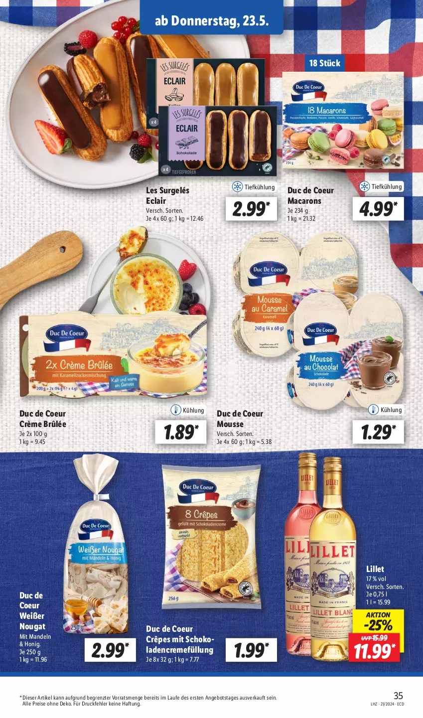 Aktueller Prospekt Lidl - Aktionsprospekt - von 21.05 bis 25.05.2024 - strona 41 - produkty: angebot, creme, Crème Brûlée, eis, honig, lillet, mac, Macarons, mandel, mandeln, mousse, reis, schoko, Ti, ZTE