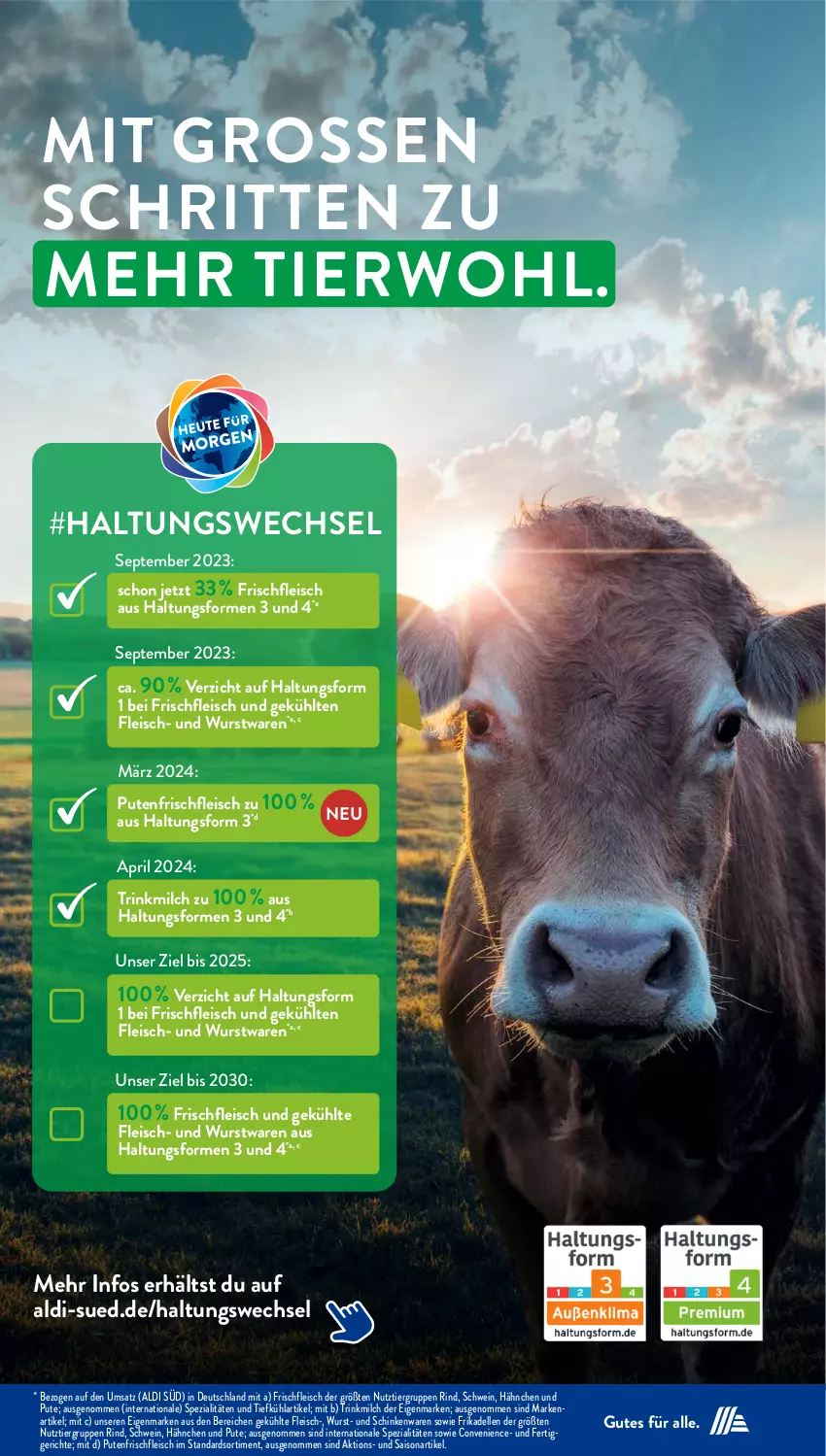 Aktueller Prospekt AldiSud - NÄCHSTE WOCHE - von 18.09 bis 23.09.2023 - strona 43 - produkty: aldi, dell, eis, elle, fertiggericht, fertiggerichte, fleisch, frikadellen, gsw, milch, pril, pute, rind, schinken, schwein, Spezi, Ti, wein, wurst