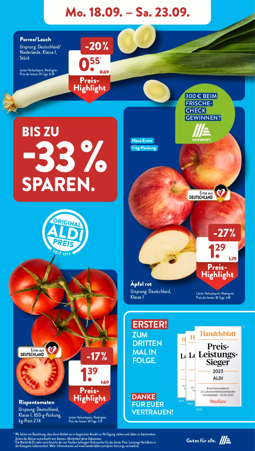 Aktueller Prospekt AldiSud - NÄCHSTE WOCHE - von 18.09 bis 23.09.2023 - strona 5 - produkty: aldi, alle artikel ohne dekoration, dekoration, eis, lebensmittel, LG, Rauch, reis, rispentomaten, Ti, tomate, tomaten, Yo, ZTE