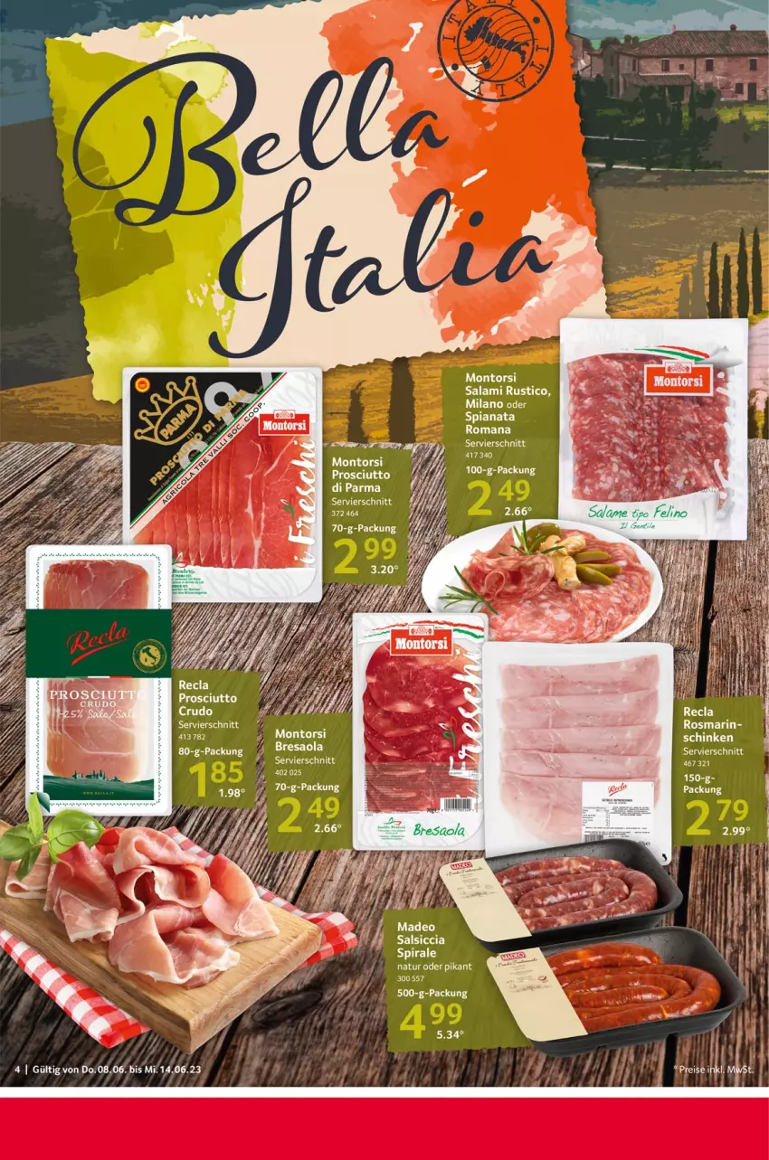 Aktueller Prospekt Selgros - Food - von 08.06 bis 14.06.2023 - strona 4 - produkty: Bresaola, eier, elle, montorsi, natur, prosciutto, resa, rosmarin, salami, salsiccia, schinken, Ti