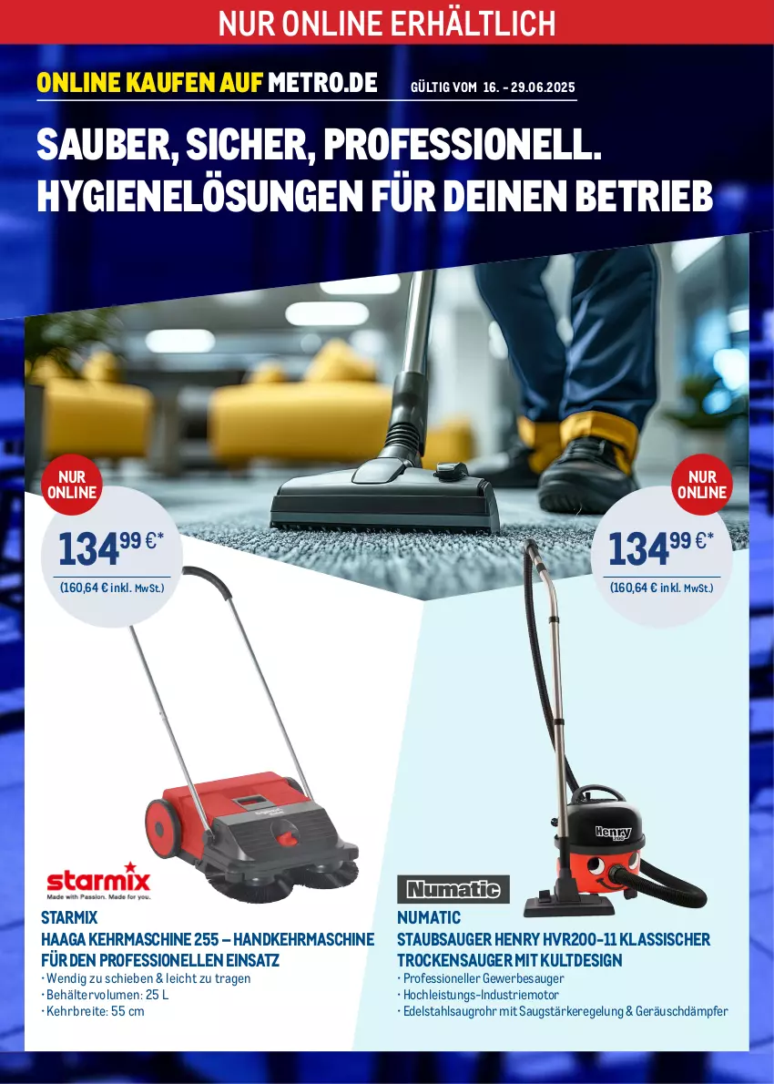 Aktueller Prospekt Metro - Online: Hygienelösungen - von 16.06 bis 29.06.2025 - strona 1 - produkty: Behälter, Brei, edelstahl, eis, elle, Metro, ndk, staubsauger, Ti, Trockensauger