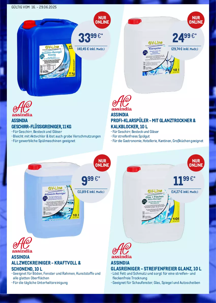 Aktueller Prospekt Metro - Online: Hygienelösungen - von 16.06 bis 29.06.2025 - strona 4 - produkty: allzweckreiniger, auto, besteck, eier, elle, fenster, geschirr, Gläser, Glasreiniger, klarspüler, kraft, küche, Küchen, latte, LG, reifen, reiniger, Reinigung, spiegel, spülmaschinen, teller, Ti, Trockner, weck