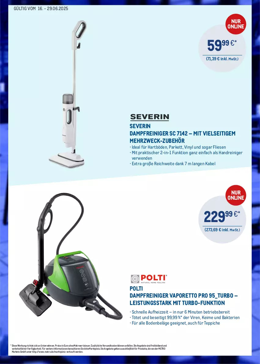 Aktueller Prospekt Metro - Online: Hygienelösungen - von 16.06 bis 29.06.2025 - strona 6 - produkty: angebot, angebote, dampfreiniger, eis, elle, erde, Metro, ndk, reiniger, reis, rwe, severin, teppich, teppiche, Ti, Tiere, tisch, weck