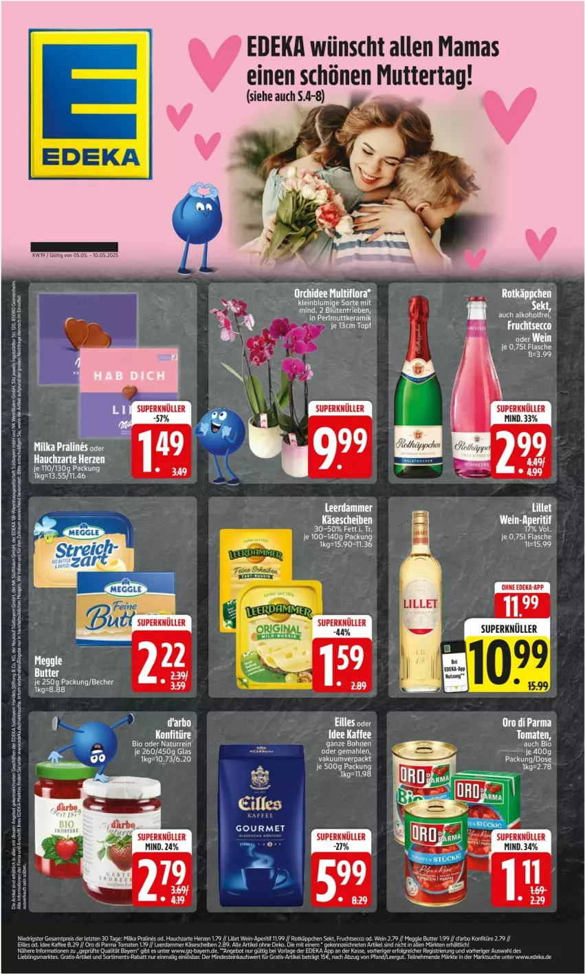 Aktueller Prospekt Edeka - Prospekte - von 05.05 bis 10.05.2025 - strona 1 - produkty: alkohol, banane, Becher, bio, deka, flasche, kaffee, leerdammer, mam, natur, tee, Ti, wein