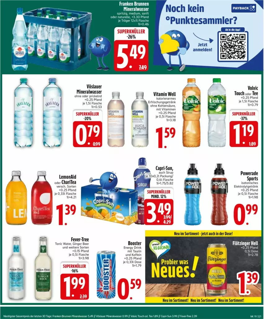 Aktueller Prospekt Edeka - Prospekte - von 05.05 bis 10.05.2025 - strona 23 - produkty: Alwa, auer, Cap, capri-sun, drink, eis, Elektro, energy drink, erfrischungsgetränk, fever-tree, flasche, getränk, gin, ginger, mineralwasser, rel, sirup, Sport, tee, tesa, Ti, tonic, tonic water, vita, Vitamine, volvic, vöslauer, wasser