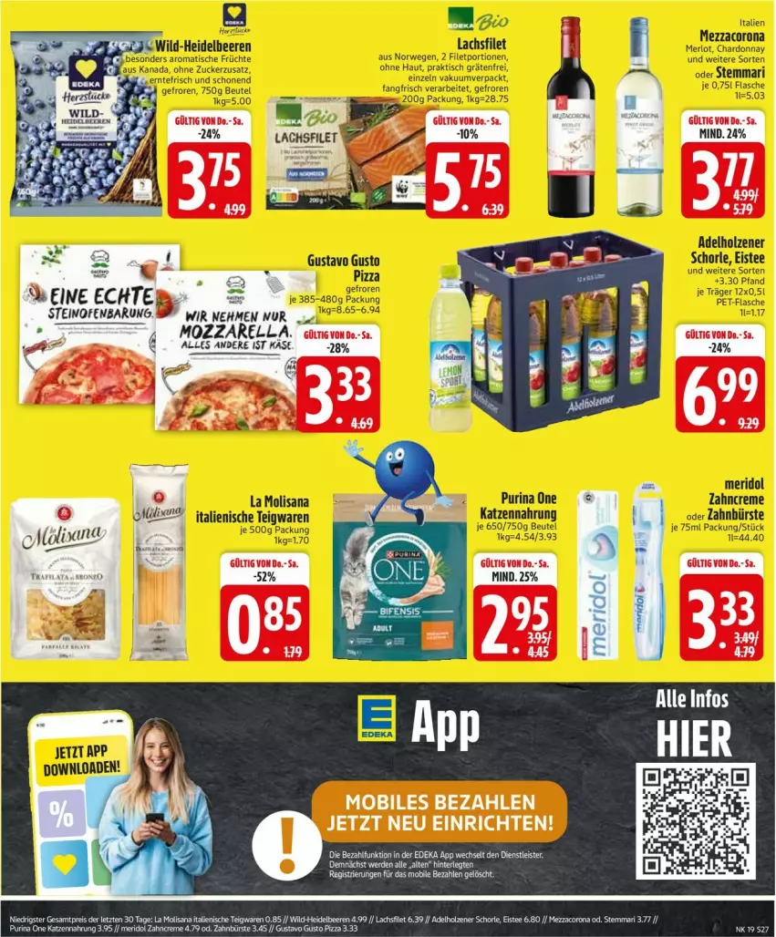 Aktueller Prospekt Edeka - Prospekte - von 05.05 bis 10.05.2025 - strona 29 - produkty: adelholzener, bürste, corona, creme, deka, eis, eistee, erde, filet, Holz, Käse, lachs, lachsfilet, mezzacorona, mozzarella, Ofen, rel, steinofen, tee, Ti, zahnbürste, zahncreme