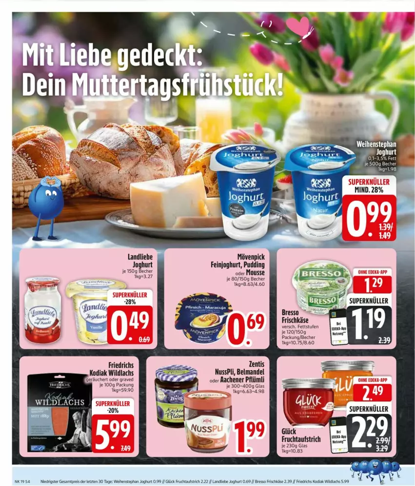 Aktueller Prospekt Edeka - Prospekte - von 05.05 bis 10.05.2025 - strona 6 - produkty: aeg, aufstrich, Becher, Belmandel, bresso, eis, feinjoghurt, frischkäse, frucht, fruchtaufstrich, joghur, joghurt, Käse, lachs, landliebe, landliebe joghurt, mandel, mousse, mövenpick, nuss, nusspli, pudding, reis, Ti, weihenstephan, Wild, wildlachs, zentis, ZTE