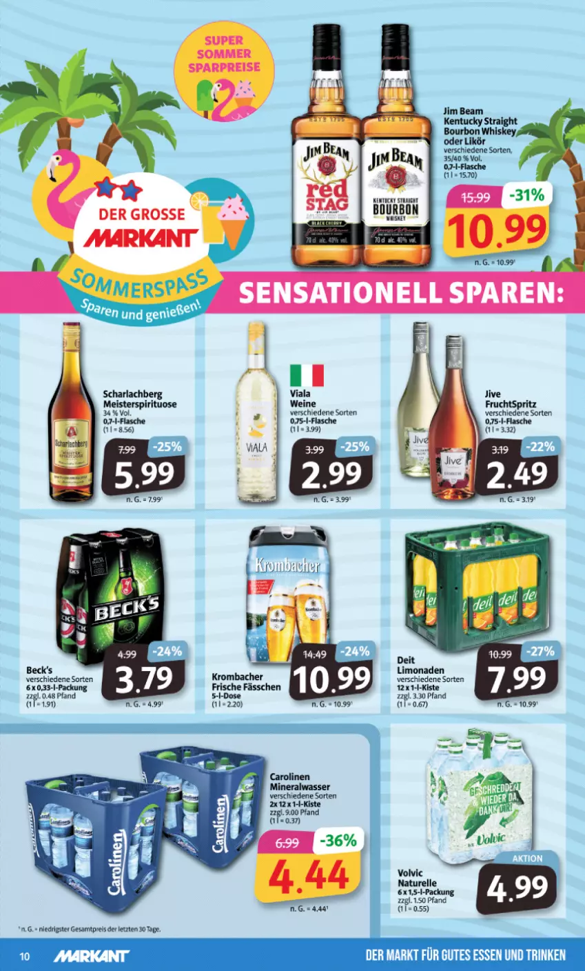 Aktueller Prospekt Markant - Prospekte - von 24.07 bis 29.07.2023 - strona 10 - produkty: Alwa, arla, deit, eis, elle, flasche, frucht, gutes essen, krombache, krombacher, limo, limonade, limonaden, Meister, mineralwasser, natur, rel, tuc, wasser, wein, weine