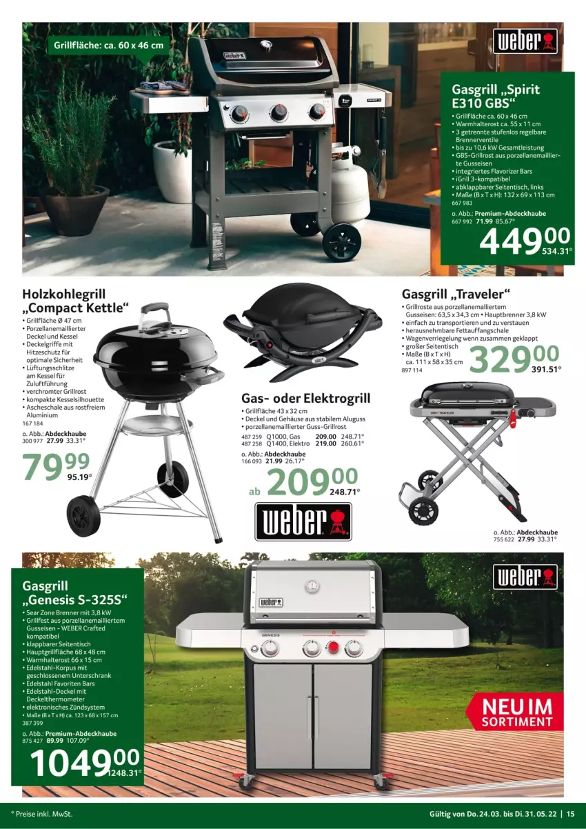 Aktueller Prospekt Selgros - Outdoor - von 24.03 bis 31.05.2022 - strona 15 - produkty: abdeckhaube, decke, Deckel, edelstahl, eis, Elektro, gasgrill, grill, grillfläche, grillrost, Holz, holzkohle, holzkohlegrill, Kohlegrill, LG, Q10, reis, riegel, Schal, Schale, Schrank, Sport, thermometer, Ti, Tiere, tisch, unterschrank, weber