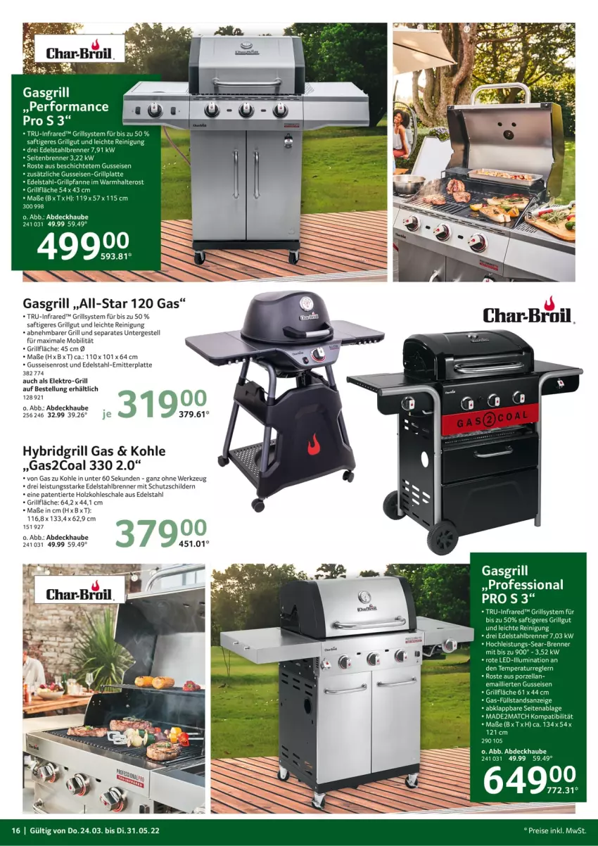 Aktueller Prospekt Selgros - Outdoor - von 24.03 bis 31.05.2022 - strona 16 - produkty: abdeckhaube, edelstahl, eis, Elektro, gasgrill, grill, grillfläche, Grillpfanne, grillplatte, Holz, holzkohle, latte, LG, pfanne, Reinigung, reis, rum, saft, Schal, Schale, Schutzschild, Ti, werkzeug