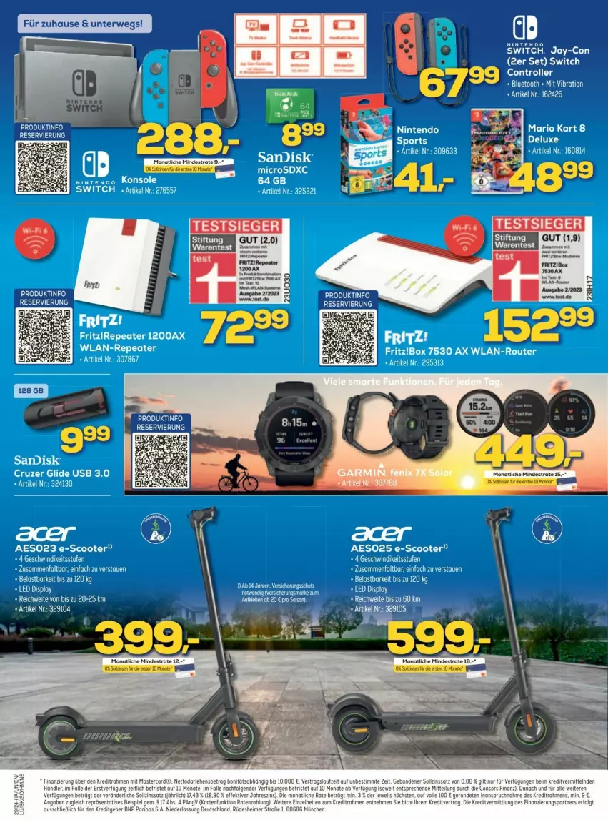 Aktueller Prospekt Euronics - Prospekte - von 15.07 bis 03.08.2024 - strona 6 - produkty: consors finanz, eimer, eis, fritz, LG, mastercard, microsd, microsdxc, scooter, Sport, tee, Ti, usb