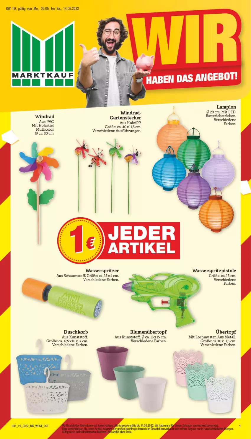 Aktueller Prospekt Marktkauf - Prospekt - von 08.05 bis 14.05.2022 - strona 1 - produkty: angebot, angebote, blume, blumen, Garten, Holz, korb, Ti, topf, übertopf, wasser, Wasserspritze