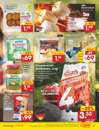 Gazetka promocyjna Netto Marken-Discount - Filial-Angebote - Gazetka - ważna od 14.05 do 14.05.2022 - strona 17 - produkty: angebot, auer, baguette, Bau, briketts, brot, brötchen, coppenrath, dauertiefpreis, eis, Fladenbrot, gervais, gewürz, Gewürzgurke, gewürzgurken, grill, grillbriketts, gurke, gurken, kartoffel, kräuter, mars, meggle, quark, reis, Ti, tiefpreis, ZTE