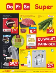 Gazetka promocyjna Netto Marken-Discount - Filial-Angebote - Gazetka - ważna od 14.05 do 14.05.2022 - strona 32 - produkty: Alwa, asti, braten, eis, flasche, gin, glasflasche, gurke, gurken, kaffee, mineralwasser, Mineralwasser Classic, ndk, Reinigung, reis, rind, saft, senseo, Spreequell, spülmaschinen, Ti, wasser