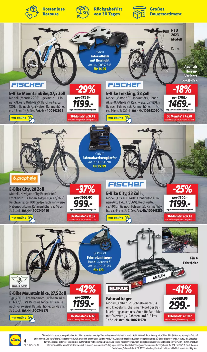 Aktueller Prospekt Lidl - Wochen-Highlights im Onlineshop - von 10.04 bis 16.04.2023 - strona 8 - produkty: akku, Amber, Anhänger, auer, beleuchtung, crivit, dell, E-Bike, E-Bikes, eis, elle, erde, Fahrrad, fahrradhelm, koffer, Mode, Mountainbike, ndk, reis, Ria, rwe, Schal, Sport, Ti, werkzeug