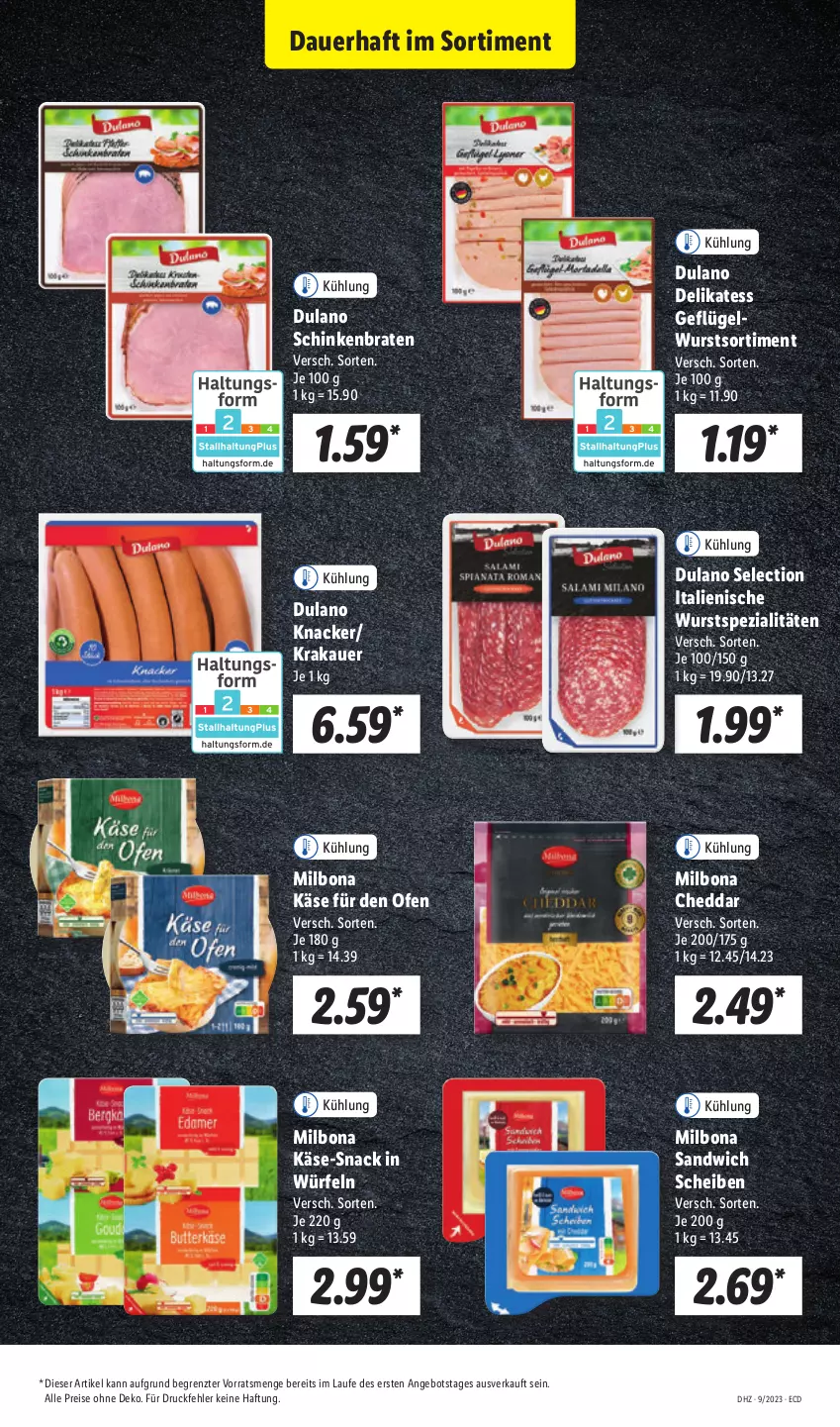 Aktueller Prospekt Lidl - Aktionsprospekt - von 27.02 bis 04.03.2023 - strona 11 - produkty: angebot, auer, Bona, braten, cheddar, dulano, eis, Geflügel, Käse, knacker, krakauer, Milbona, Ofen, reis, sandwich, schinken, schinkenbraten, snack, Spezi, Ti, würfel, wurst, ZTE