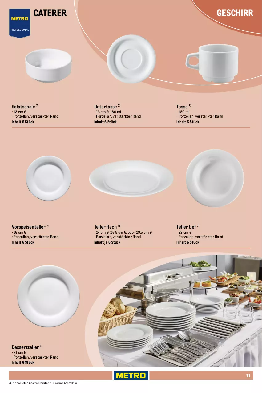 Aktueller Prospekt Metro - Non Food Sortiment - Seite 106 - von 01.10.2025 bis 09.06.2026 - strona 11 - produkty: backofen, Bank, dessert, Dessertteller, eis, elle, ente, geschirr, latte, LG, Metro, metro gastro, mikrowelle, Mode, Ofen, Ria, ring, salat, Schal, Schale, Spezi, spülmaschinen, tasse, teller, Ti, vorspeise, WICK