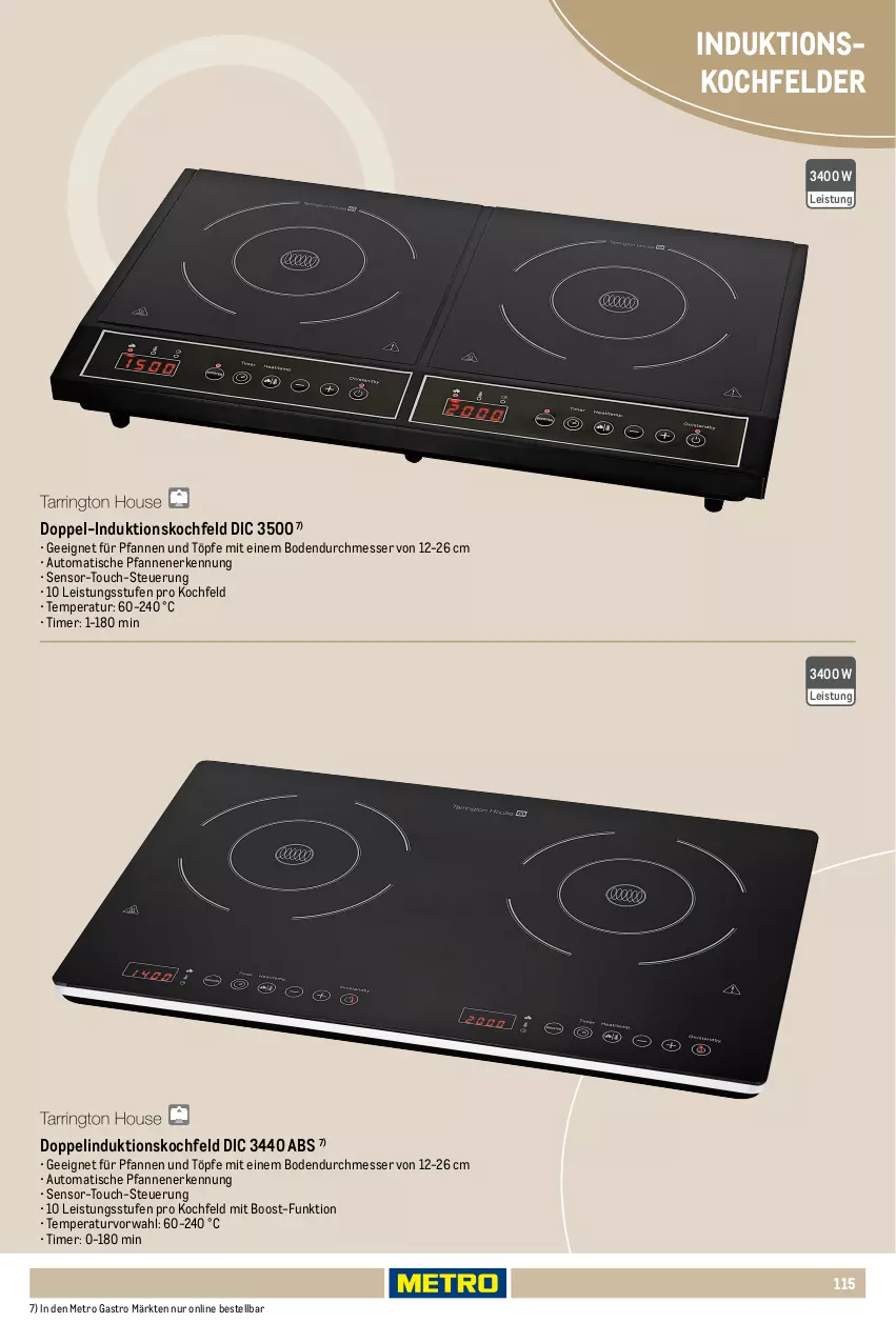 Aktueller Prospekt Metro - Non Food Sortiment - Seite 106 - von 01.10.2025 bis 09.06.2026 - strona 115 - produkty: auto, eis, induktionskochfeld, kochfeld, messer, Metro, metro gastro, pfanne, pfannen, Ti, timer, tisch