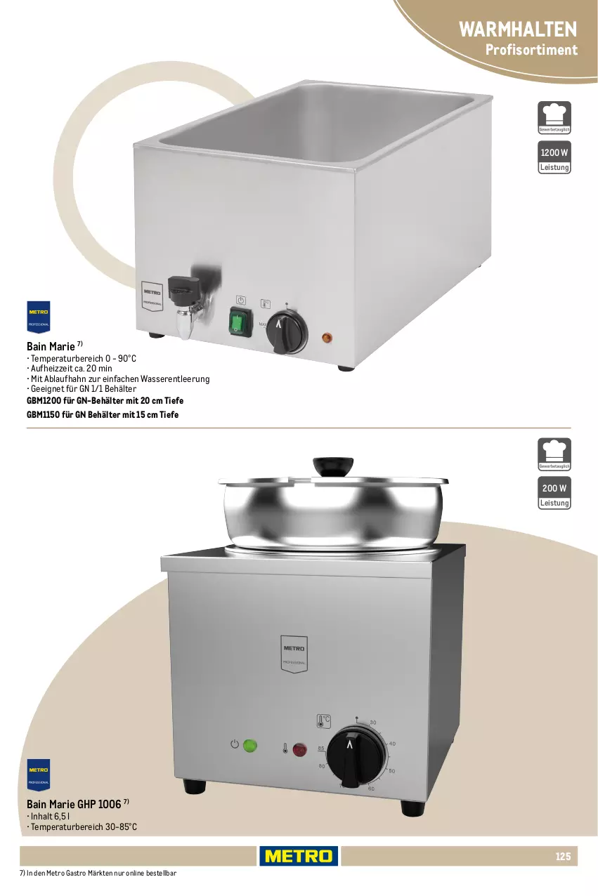 Aktueller Prospekt Metro - Non Food Sortiment - Seite 106 - von 01.10.2025 bis 09.06.2026 - strona 125 - produkty: auer, Behälter, decke, Deckel, eis, hot dog, HP, korb, Lampe, Metro, metro gastro, suppe, suppen, Ti, topf, wasser, wurst
