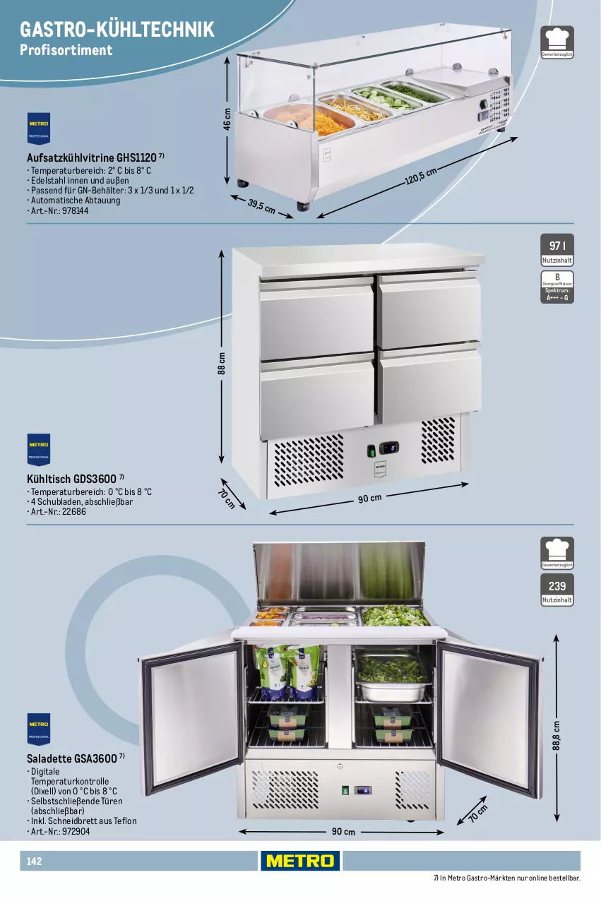 Aktueller Prospekt Metro - Non Food Sortiment - Seite 106 - von 01.10.2025 bis 09.06.2026 - strona 142 - produkty: auto, Behälter, edelstahl, Metro, metro gastro, rum, schubladen, Spektrum, Ti, tisch, vitrine
