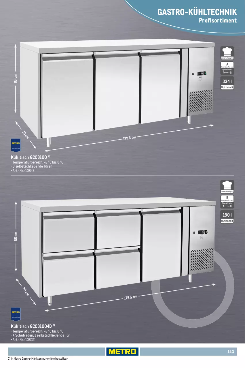 Aktueller Prospekt Metro - Non Food Sortiment - Seite 106 - von 01.10.2025 bis 09.06.2026 - strona 143 - produkty: auto, Behälter, edelstahl, Metro, metro gastro, rum, schubladen, Spektrum, Ti, tisch, vitrine