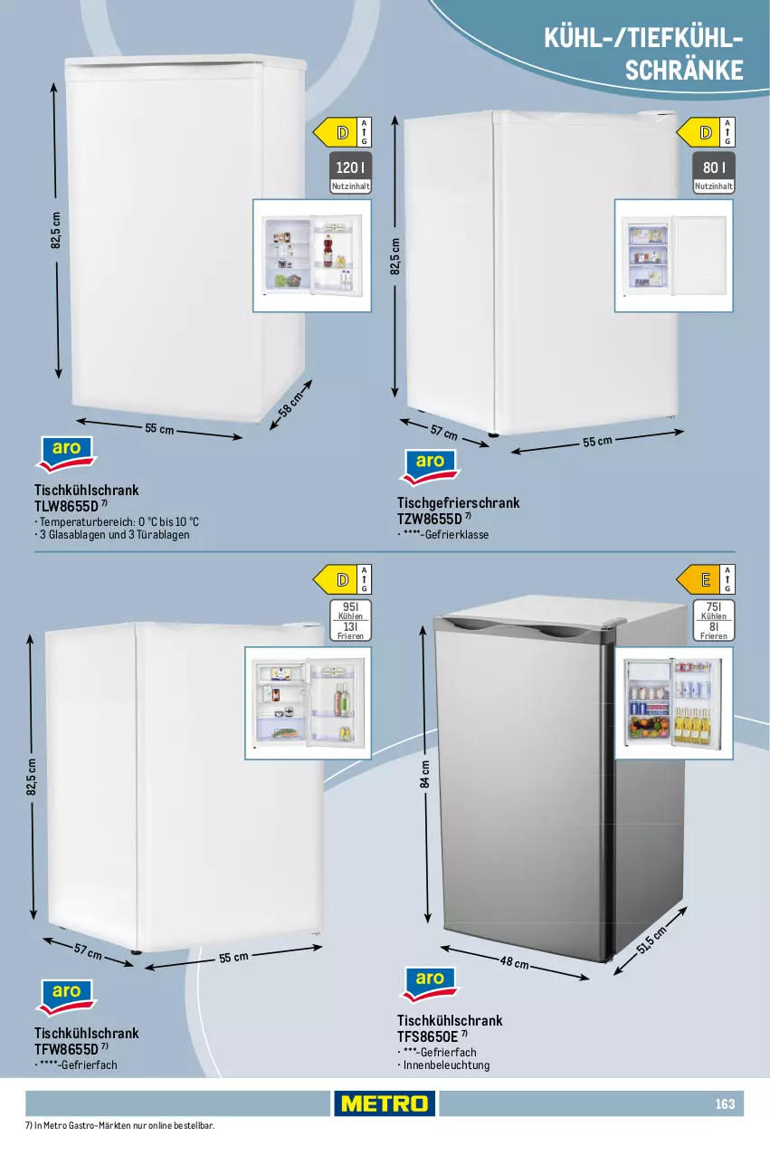 Aktueller Prospekt Metro - Non Food Sortiment - Seite 106 - von 01.10.2025 bis 09.06.2026 - strona 163 - produkty: beleuchtung, Gefrierbox, gefrierfach, gefrierschrank, kühlbox, kühlschrank, Metro, metro gastro, Schrank, schubladen, Ti, tisch, türanschlag wechselbar