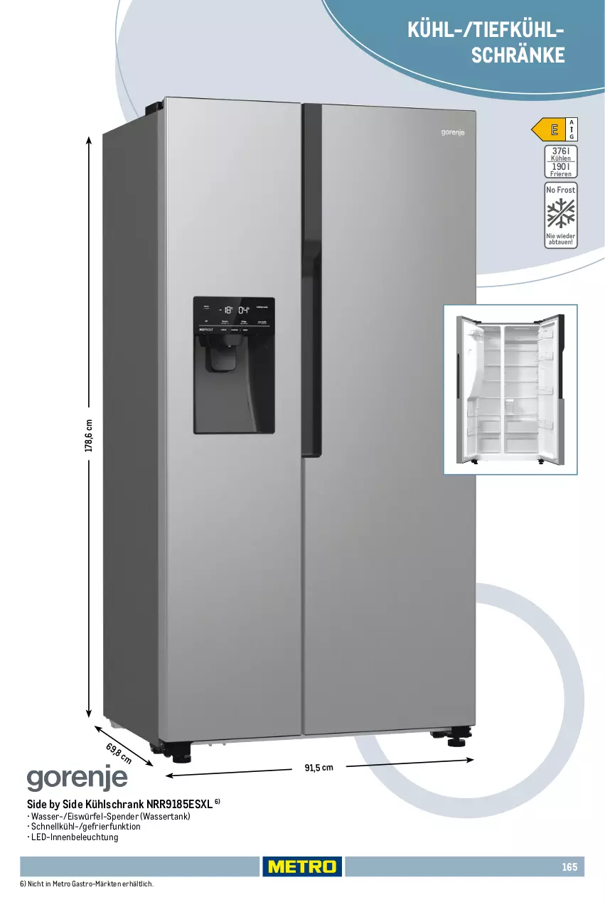 Aktueller Prospekt Metro - Non Food Sortiment - Seite 106 - von 01.10.2025 bis 09.06.2026 - strona 165 - produkty: auto, beleuchtung, eis, eiswürfel, Elektro, gefrierschrank, kühlschrank, Metro, metro gastro, obst, Obst und Gemüse, Schrank, schubladen, Ti, tisch, und gemüse, wasser, wassertank, würfel