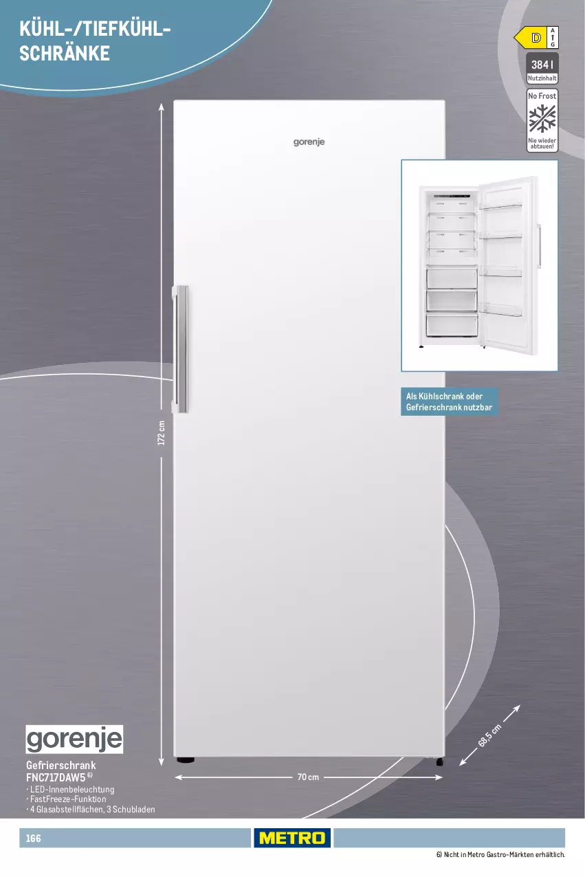 Aktueller Prospekt Metro - Non Food Sortiment - Seite 106 - von 01.10.2025 bis 09.06.2026 - strona 166 - produkty: beleuchtung, gefrierkombination, gefrierschrank, kühlschrank, Metro, metro gastro, Schrank, schubladen, Ti