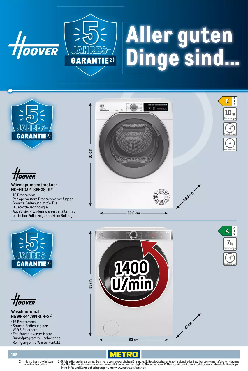 Aktueller Prospekt Metro - Non Food Sortiment - Seite 106 - von 01.10.2025 bis 09.06.2026 - strona 168 - produkty: aqua, auer, auto, Behälter, elle, Metro, metro gastro, Reinigung, Schere, teller, Ti, tisch, Trockner, wärmepumpentrockner, wasser