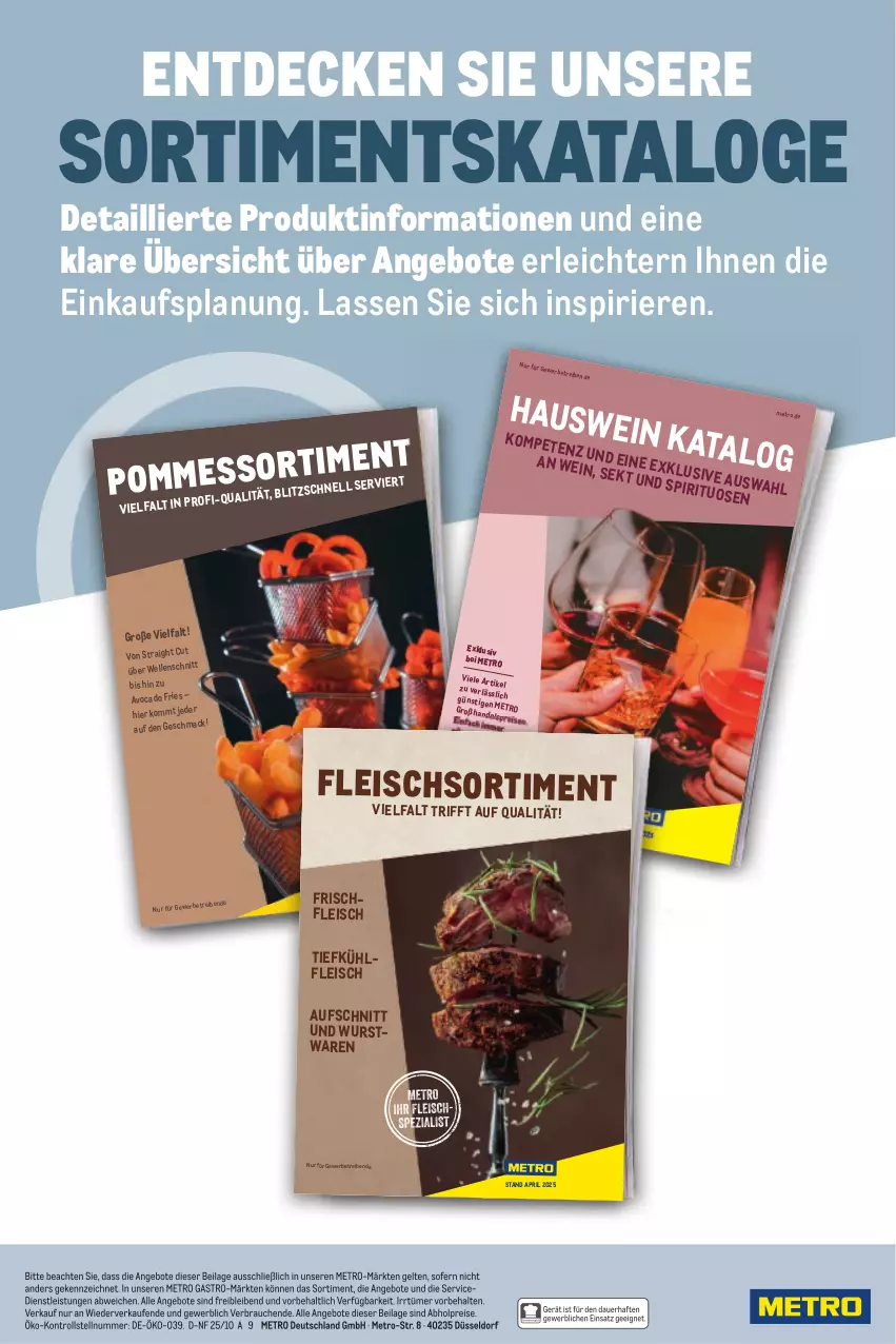 Aktueller Prospekt Metro - Non Food Sortiment - Seite 106 - von 01.10.2025 bis 09.06.2026 - strona 170 - produkty: abholpreise, angebot, angebote, auer, aufschnitt, avocado, decke, eis, elle, fleisch, ilag, mac, Metro, metro gastro, pommes, pril, Rauch, reis, sekt, Ti, wein, wurst