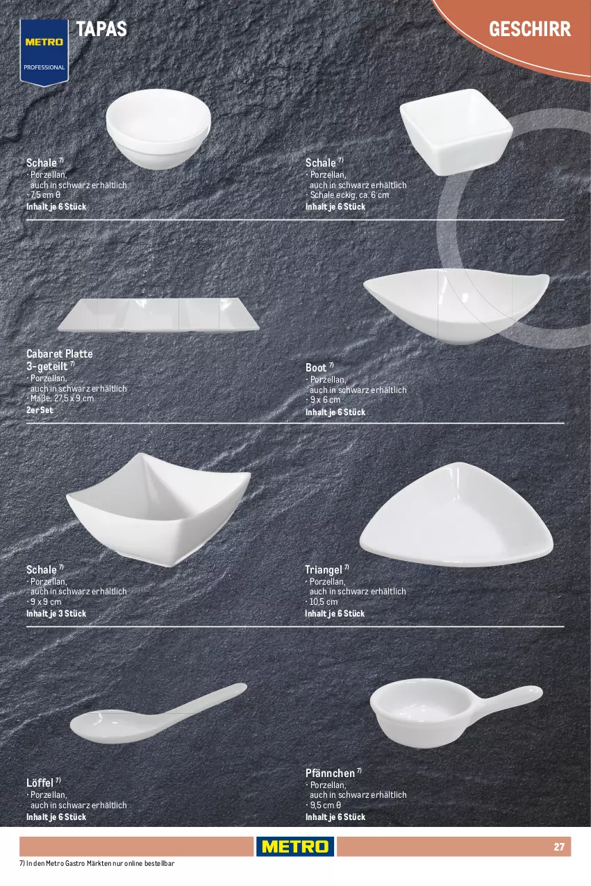 Aktueller Prospekt Metro - Non Food Sortiment - Seite 106 - von 01.10.2025 bis 09.06.2026 - strona 27 - produkty: backofen, elle, geschirr, latte, Löffel, Metro, metro gastro, mikrowelle, natur, Ofen, Ragout, Ria, Schal, Schale, spülmaschinen, Tapas